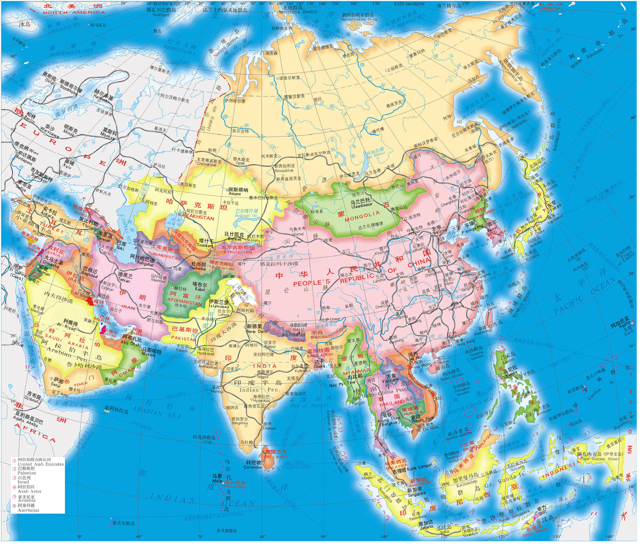 亚洲高清地图揭示地理之美及其重要性